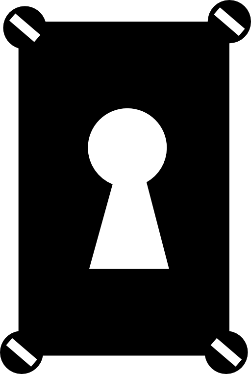 Keyhole in a rectangular shape of a door