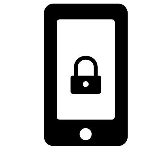 Padlock symbol on phone screen