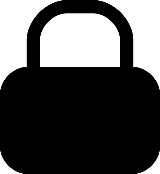 Closed lock of rounded rectangular shape