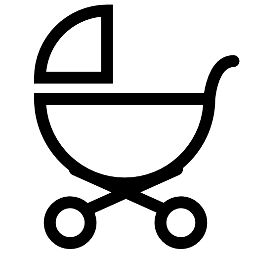 Baby stroller outline of side view