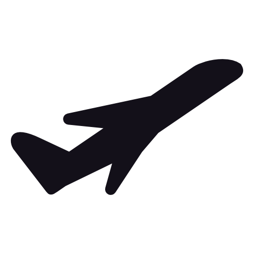 Airplane black silhouette, take off, IOS 7 interface symbol