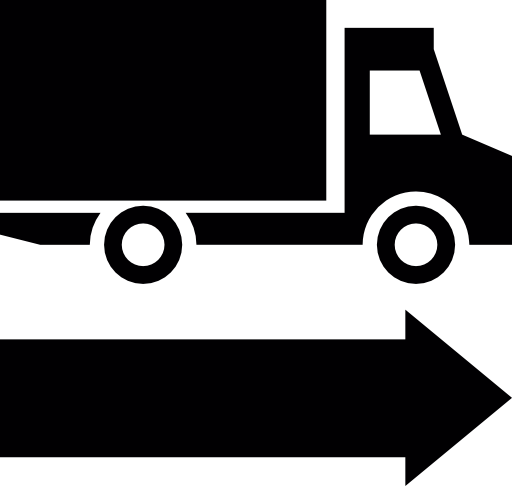 Delivery truck with arrow to the right