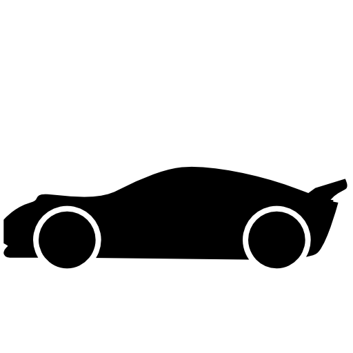 Lowered racing car side view silhouette