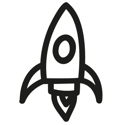 Rocket hand drawn outline