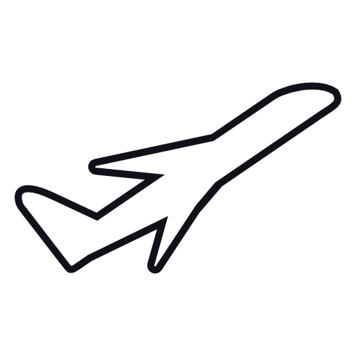 Airplane silhouette, take off, IOS 7 interface symbol