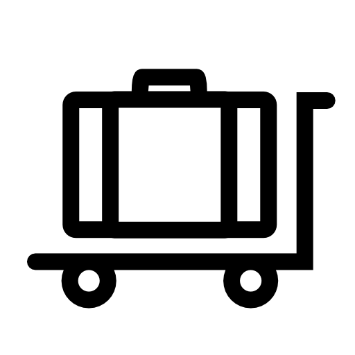 Baggage on platform cart outline