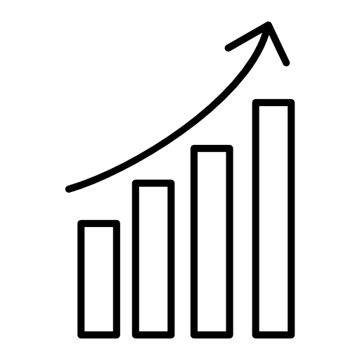 Data analytics upgoing bars chart
