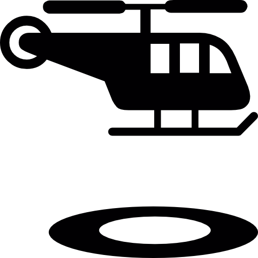 Helicopter and circular landing strip