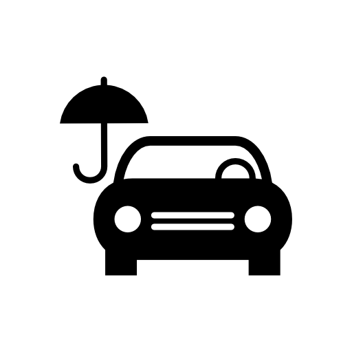 Car with umbrella