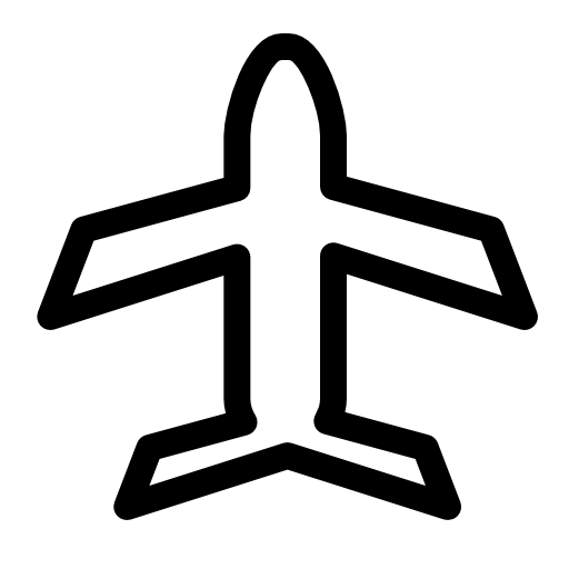 Airplane outline pointing up
