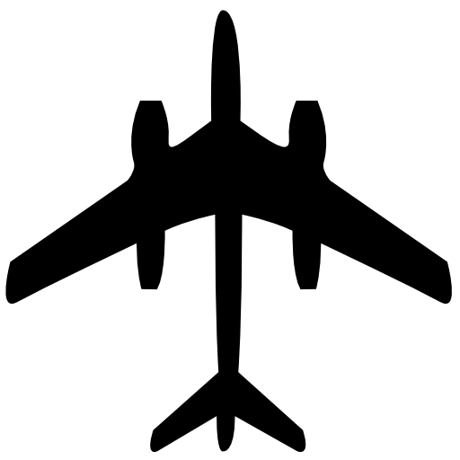 Commercial airplane bottom view