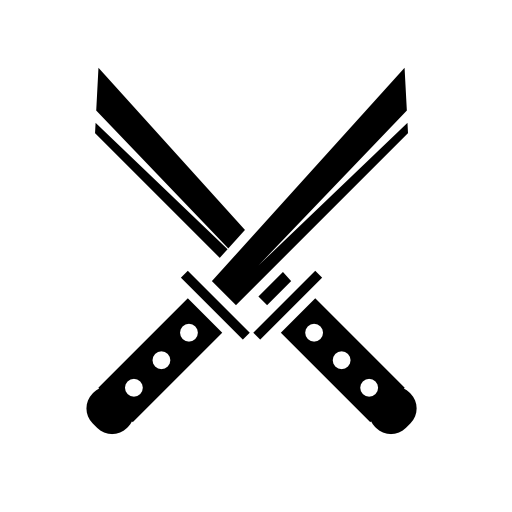 Swords cross, Japan weapons