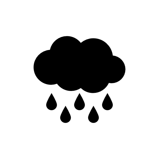 Rain black cloud with raindrops falling down
