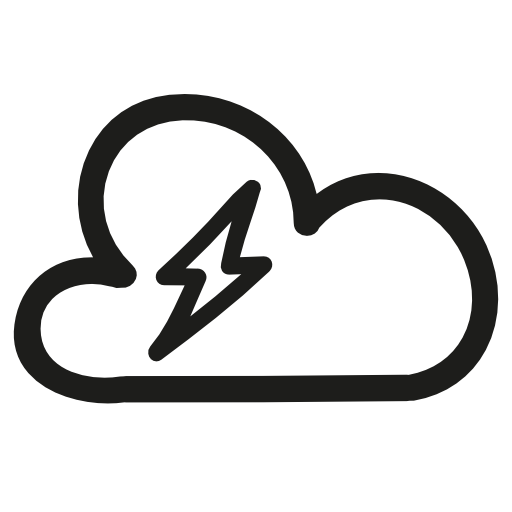 Thunderstorm hand drawn weather symbol