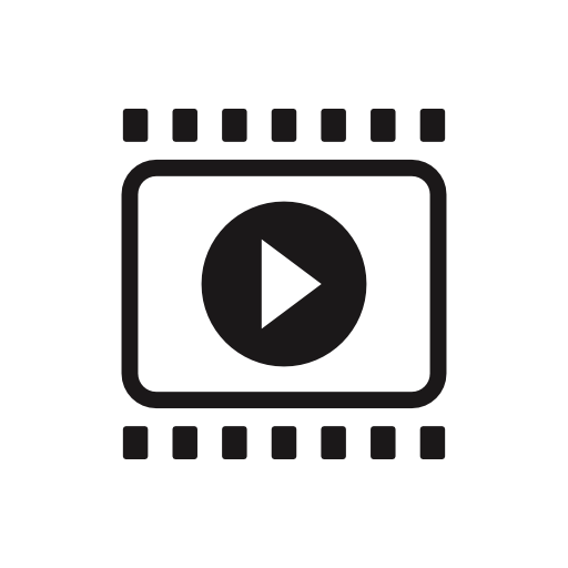 Film strip with right arrow interface symbol