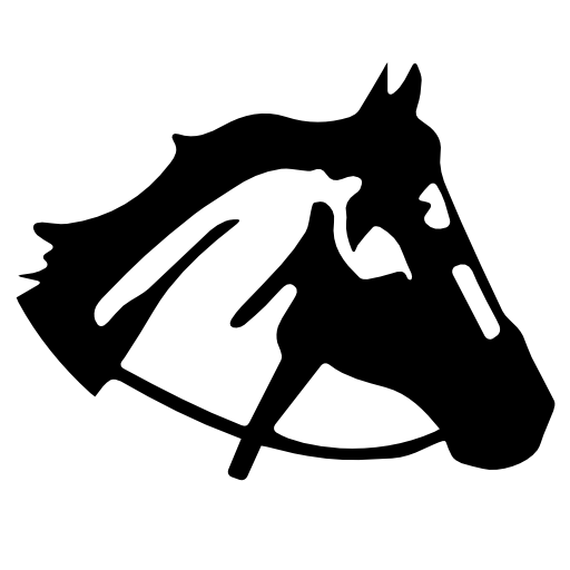 Horse head right side view silhouette