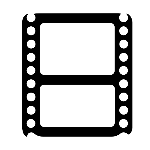 Cinema film strip symbol with two photograms