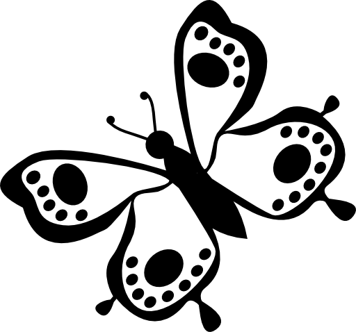 Ornamented butterfly wings design