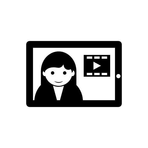 Cinema journalist on a tablet screen