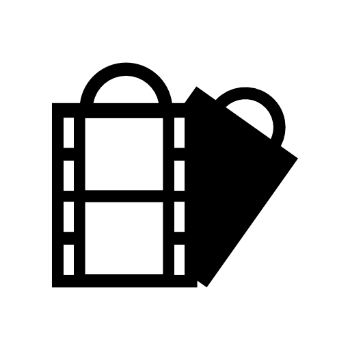 Shopping bag with cinema film strip