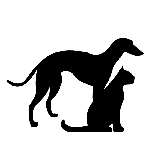 Dog and cat pets silhouettes