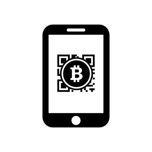 Bitcoin qr code on mobile phone screen