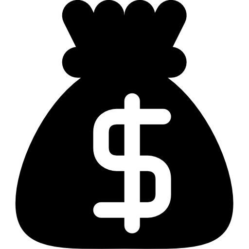 Money black bag with dollar sign