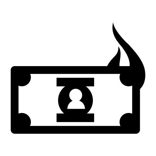 Money bill on fire