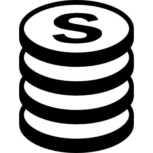 Money stacked coins