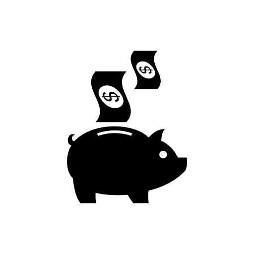 Money to a piggy bank