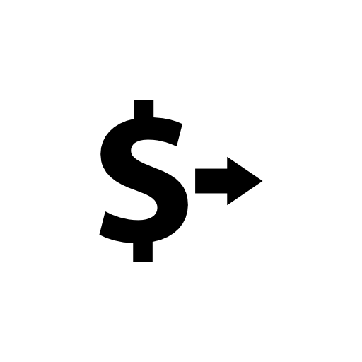 Dollar sign with arrow to the right