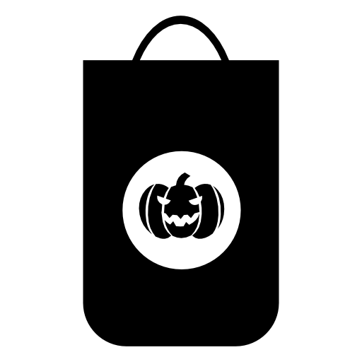 Halloween shopping bag with a pumpkin draw
