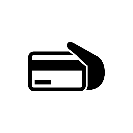 Prepaid card in a hand