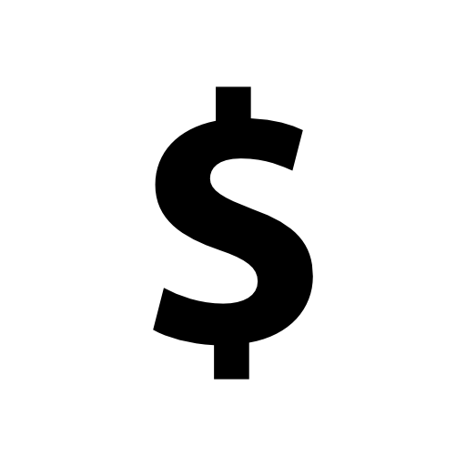 Dollar sign symbol bold text