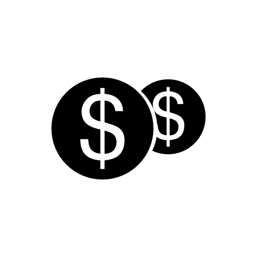 Dollar coins silhouette