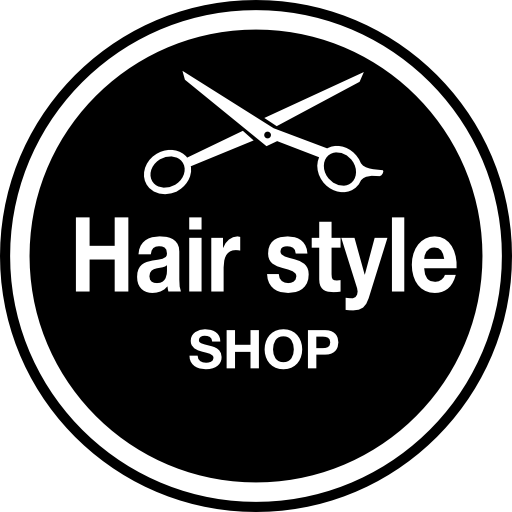 Hair style salon circular badge