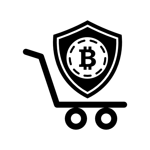 Bitcoin safety shopping shield symbol