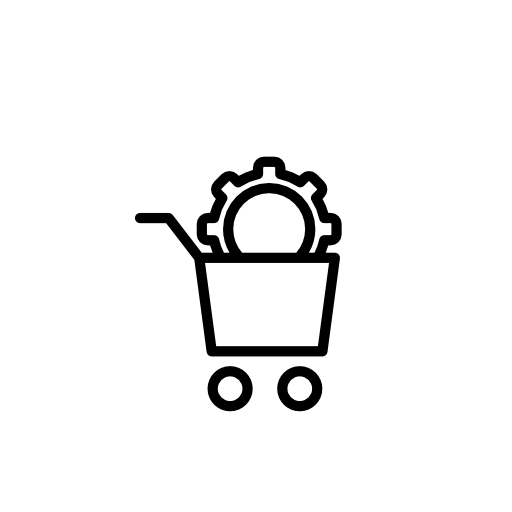 Shopping basket configuration outline interface symbol in a circle