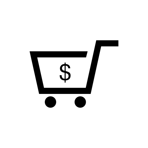 Dollar symbol on a shopping cart