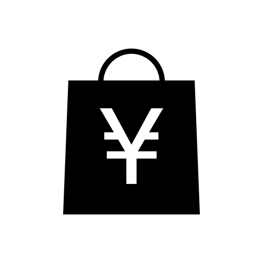 Shopping bag with Yen symbol
