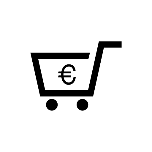 Shopping cart with euro symbol