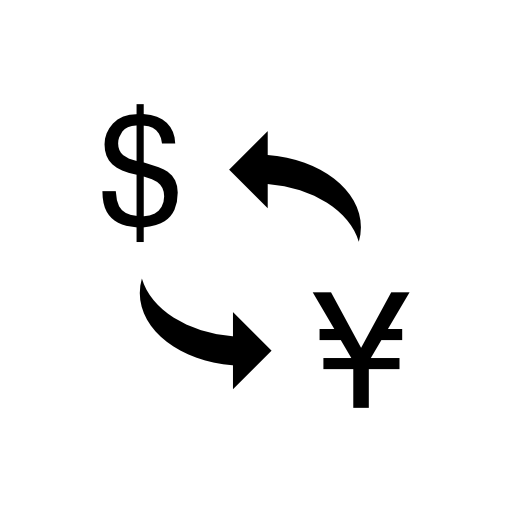 Currencies exchange between dollars and yens