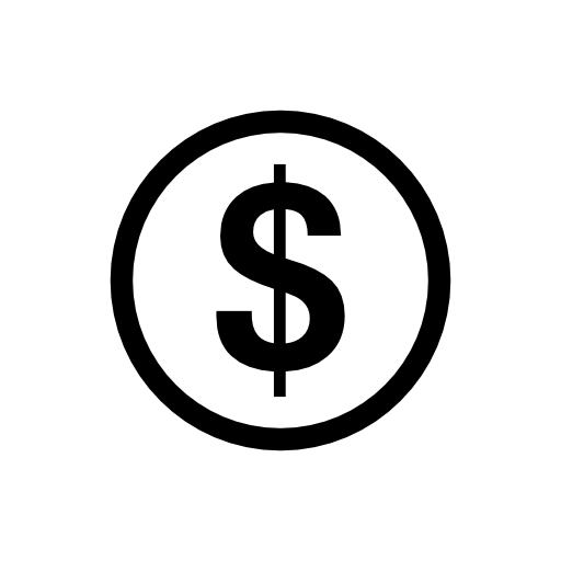 Dollar coin circle with symbol