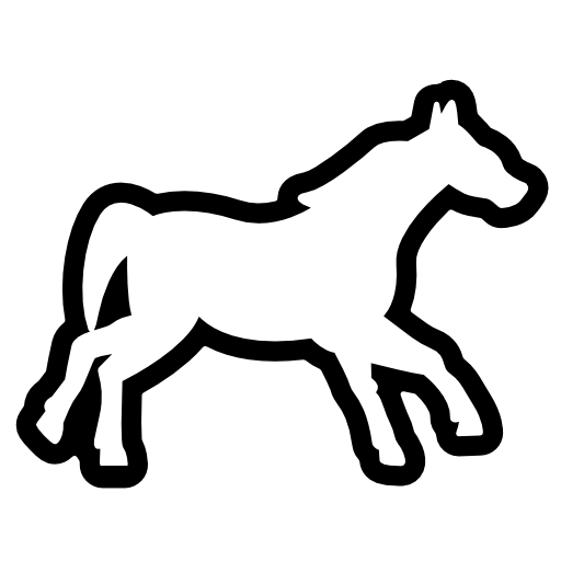 Horse outlined shape side view