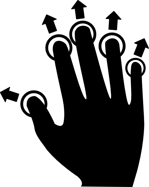 Push all fingers to slide and expand