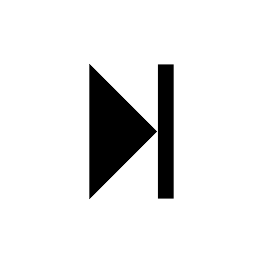 Step forward control button symbol of triangular right arrow pointing a vertical line