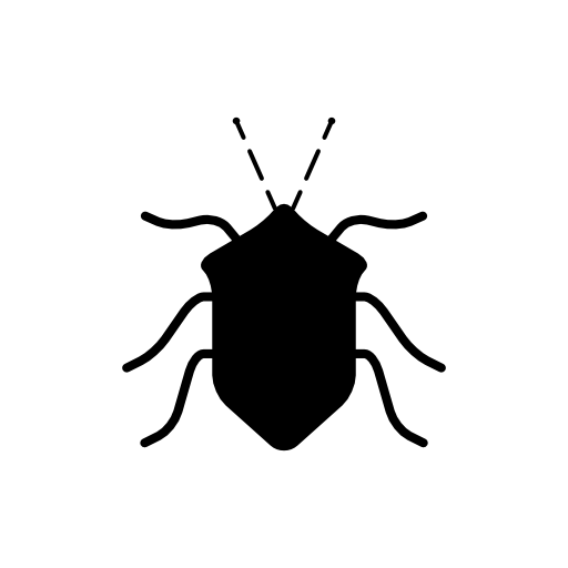 Bug black insect shape from top view
