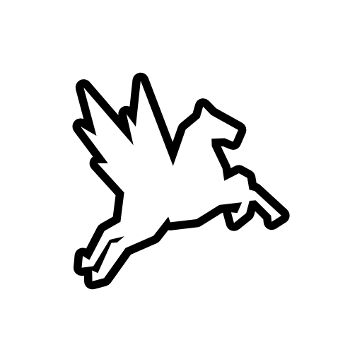 Horse with wings outline