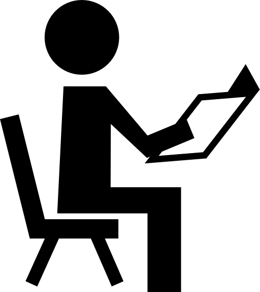 Teacher reading sitting on a chair