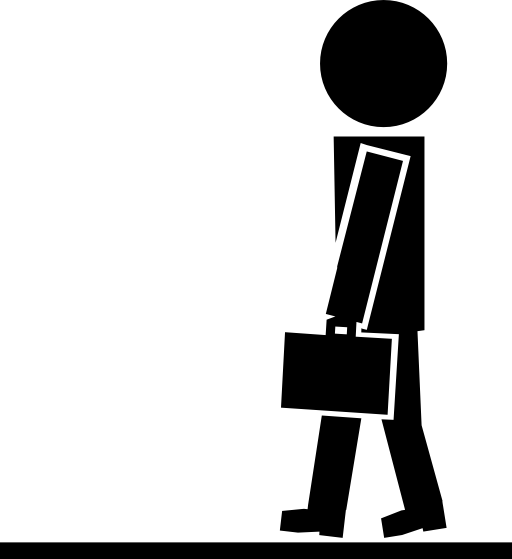 Teacher walking with briefcase in hand